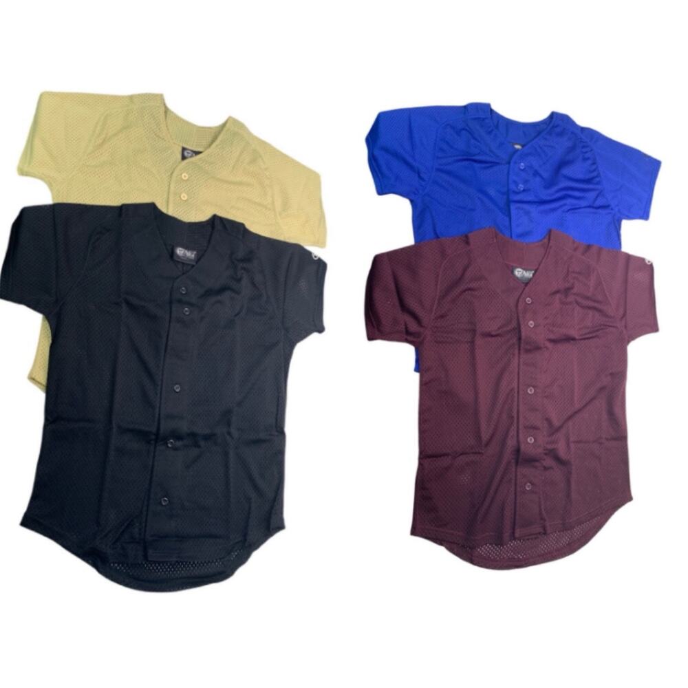 4 New Tag Team Uniform Youth Large Button Down Sport Mesh Short Sleeve Shirts